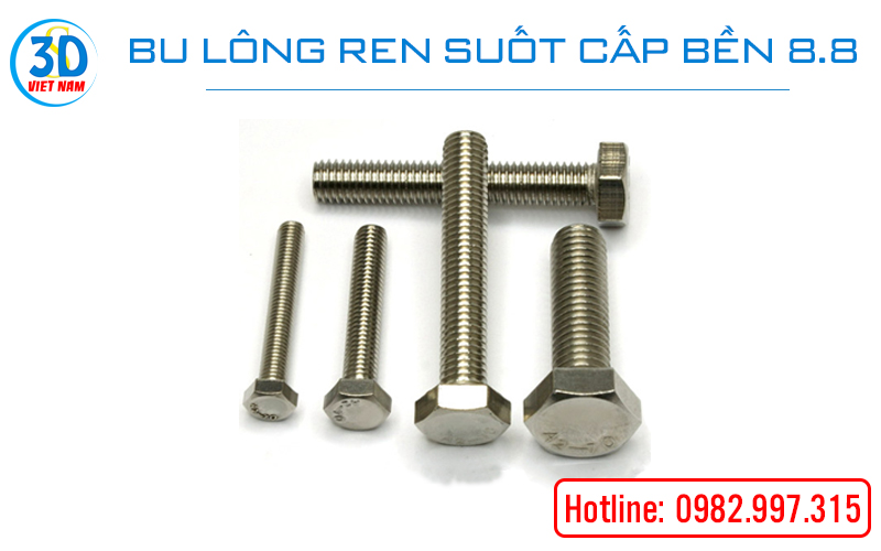 Thông số kỹ thuật của bu lông ren suốt 8.8. Mua bu lông tốt ở đâu?